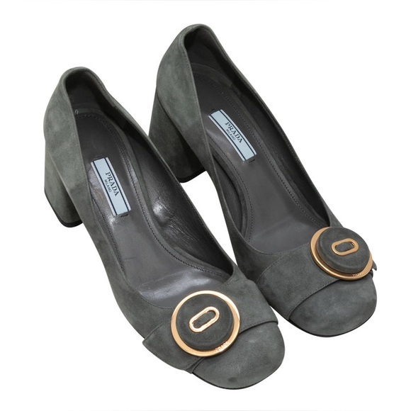 PRADA SUEDE BUCKLE PUMPS SIZE 39 - Picture 1 of 5